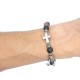 Cross bracelet with onyx and imperial grey