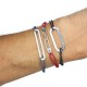 Bracelet argent Osmose rouge