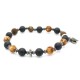 Bracelet with onyx and tiger eyes