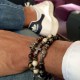 Cross bracelet with river stones