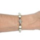 Cross bracelet with river stones