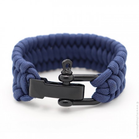 Bracelet paracorde bleu marine