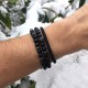 Set of 2 black agate bracelets