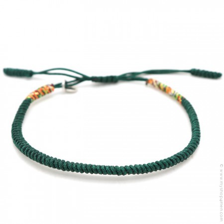 Bracelet Tibetain vert forêt