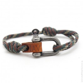 Bracelet Fisherman camouflage argent vieilli