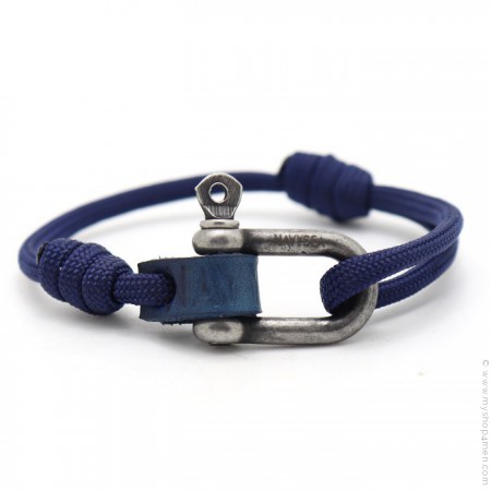 Bracelet Fisherman marine argent vieilli