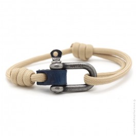 Bracelet Fisherman beige argent vieilli