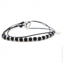 Bracelet Roll XS onyx noir mat