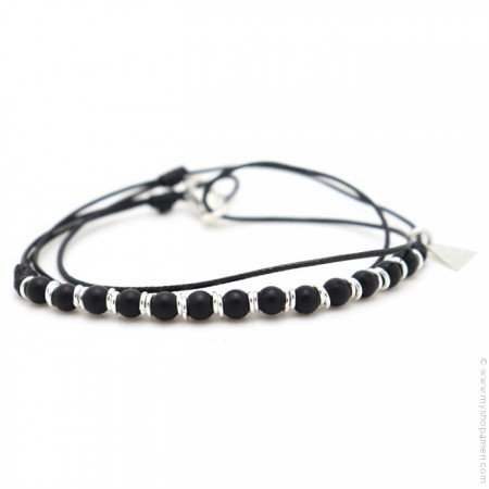 Bracelet Roll XS onyx noir mat