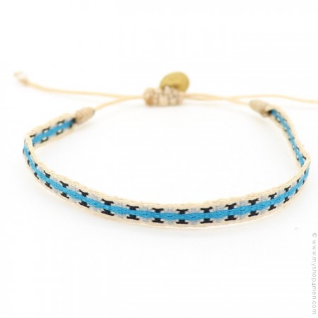 Bracelet Argentinas beige bleu noir